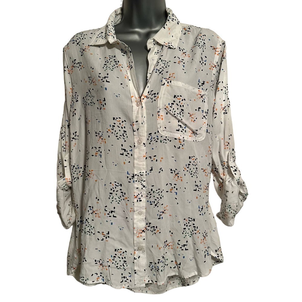 Velvet Heart High Low Button Up Blouse Sz M